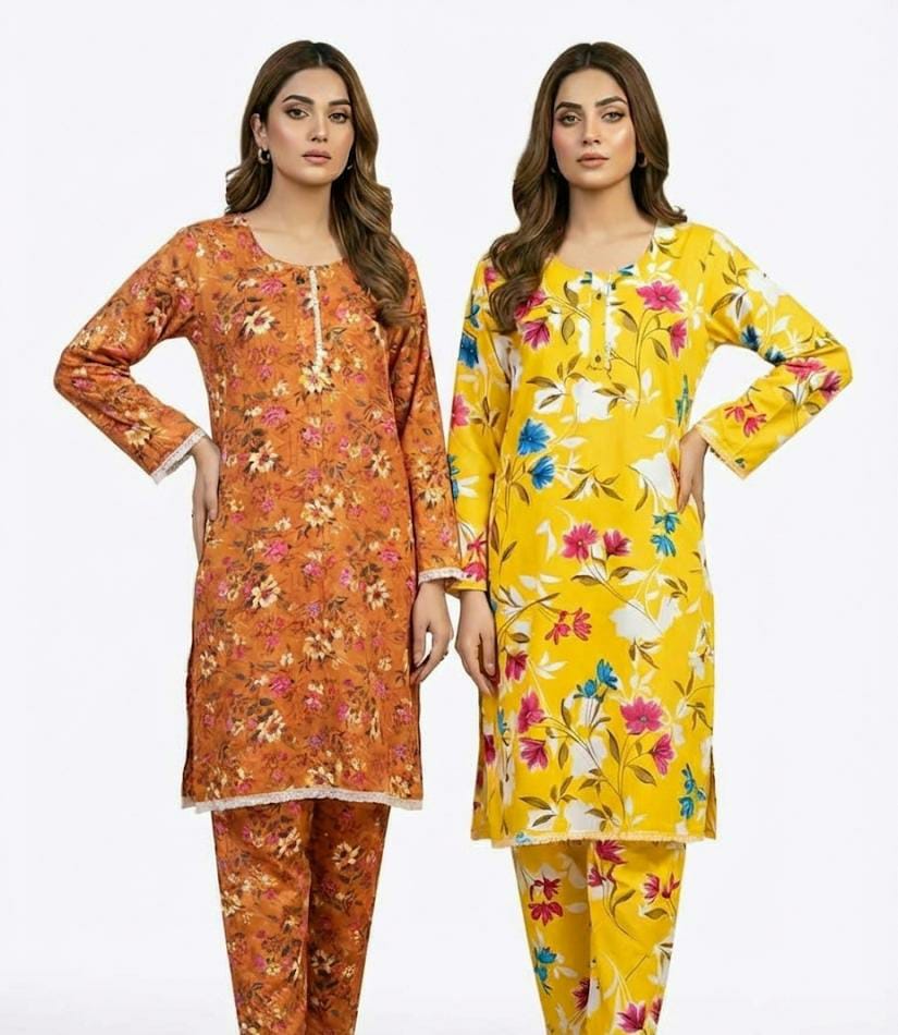 Lawn 2 piece printed kurta trouser set