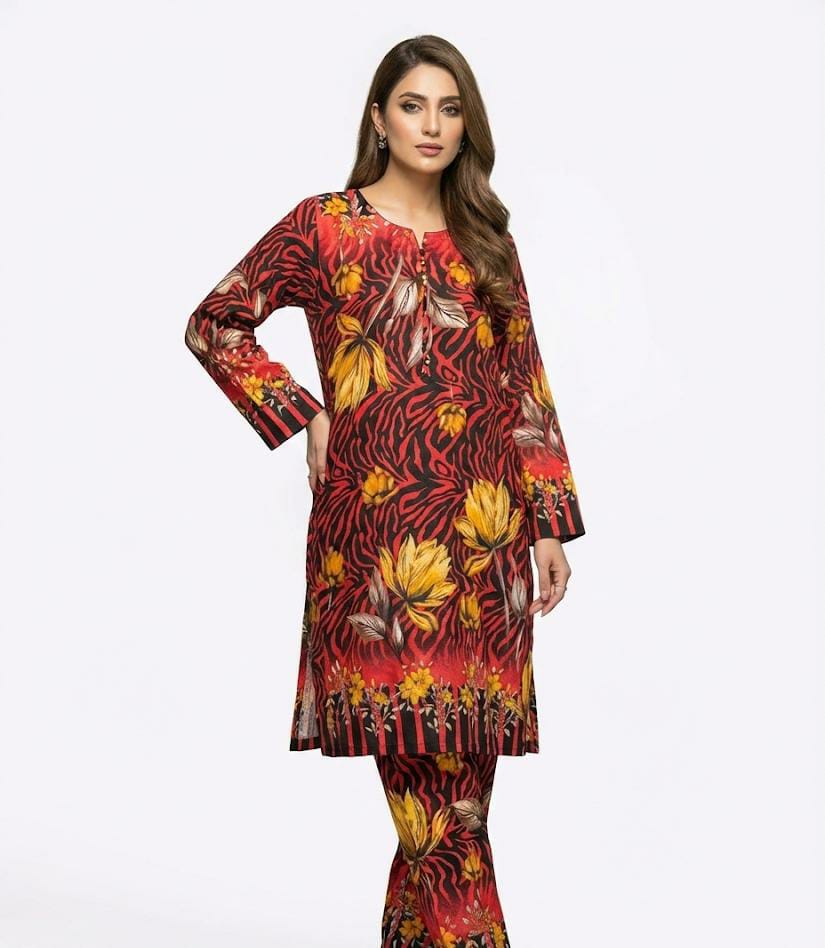 lawn 2 piece kurta trouser set