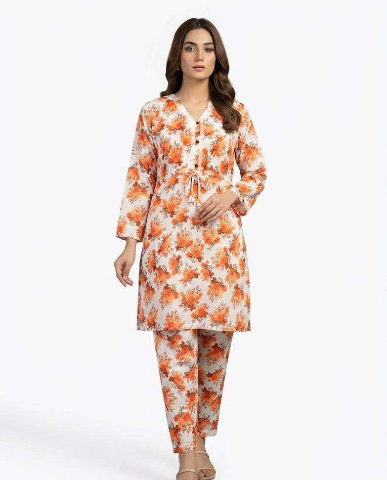 lawn 2 piece kurta trouser set