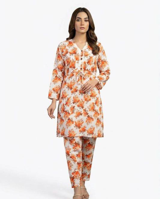 lawn 2 piece kurta trouser set