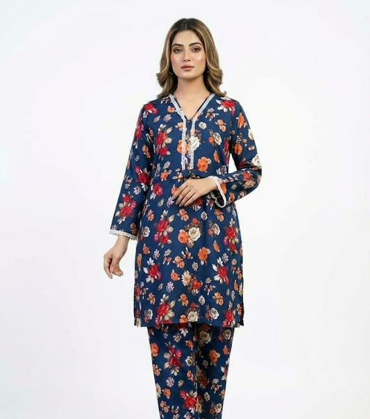lawn 2 piece kurta trouser set